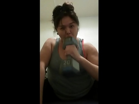 A day in the life of Dee. Oral and arms work out then dee sends off a personal email video. Lastly watch dee play with her present.