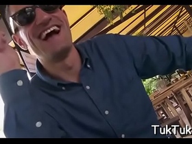 Playful asian bitch jumps on a guy's weenie without limits