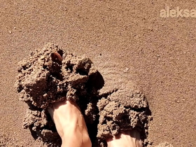 day off feet feet on the beach naked